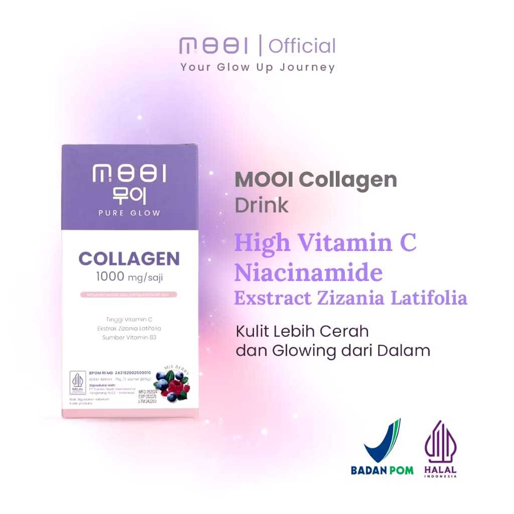 

Mooi Collagen Drink Minuman kolagen Pencerah