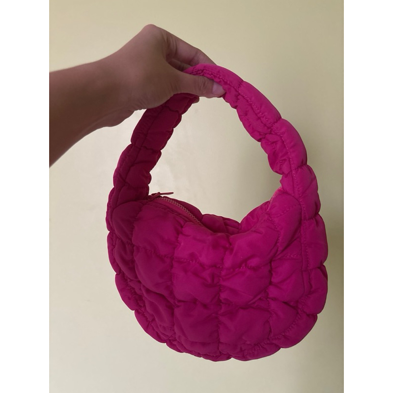 tas handbag puffy fuschia pink