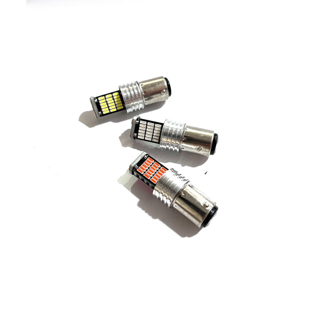 LAMPU LED Rem Brake Bayonet 1157 45 Titik Mobil Motor Kaki 2 DC BAY15D Stoplamp Dajjal Shinagawa