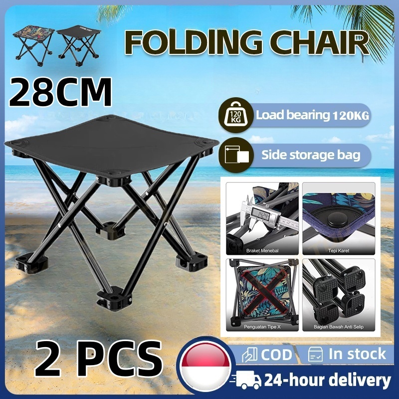 Kursi Lipat Outdoor Portable bangku datar outdoor Beban Berat 120kg kecil Kursi Lipat Mancing Mini T