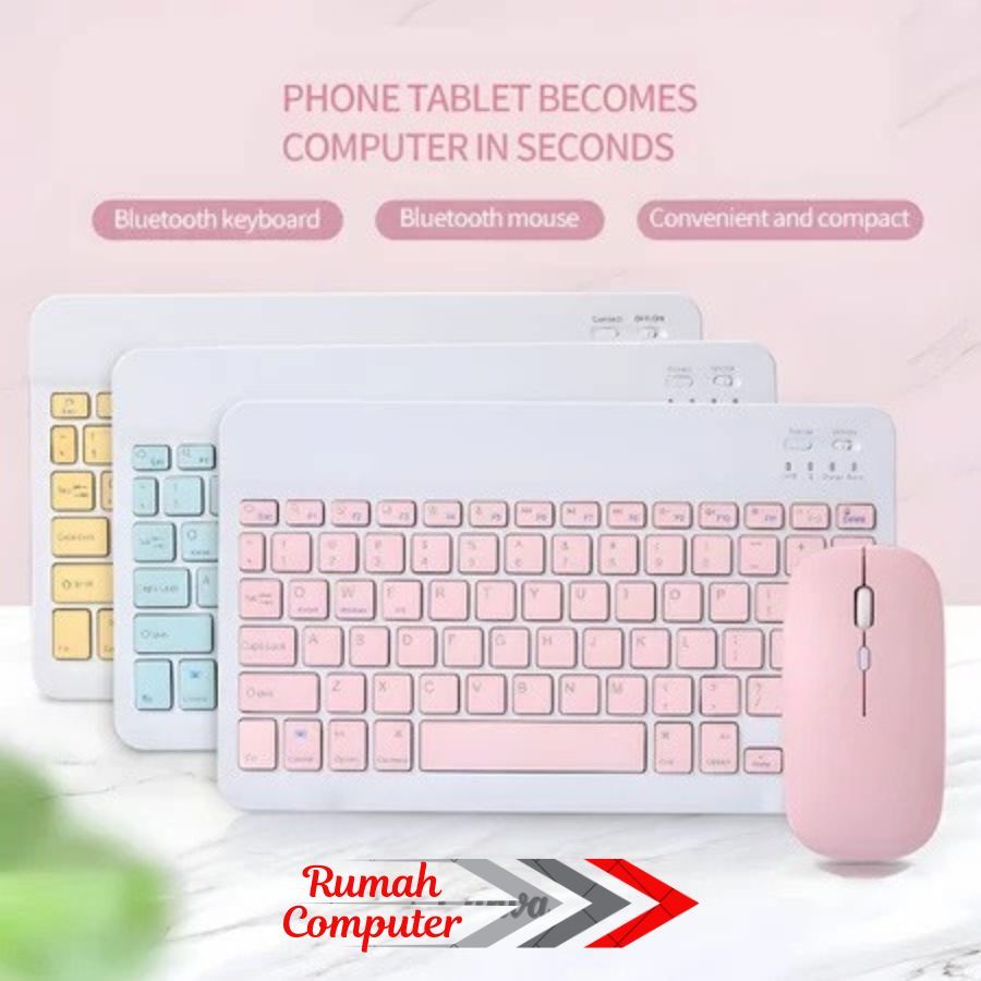 Wireless Bluetooth Keyboard Mouse Set / Keyboard Mouse Set Office 9.7Inch / Keyboard Mouse Slim Blue