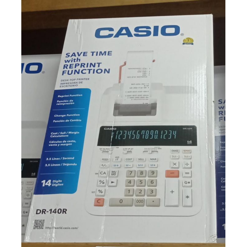 

CASIO DR 140R ORIGINAL - Calculator Printing / Kalkulator Kasir 14Digit Garansi Resmi