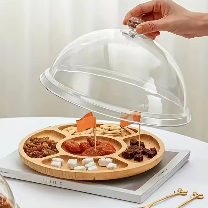 Penutup Kue Tutup Tempat Kue Transparent Acrylic Food Cover Display Fruit Cake Dome Cover