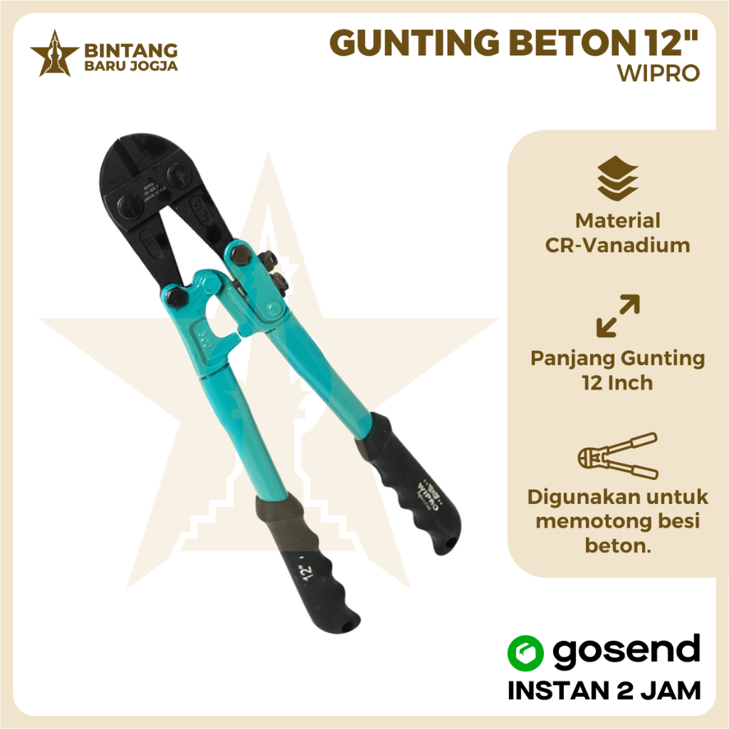 Wipro Gunting Beton 12" / Bolt Cutter 12 inch / Tang Potong besi ORIGINAL