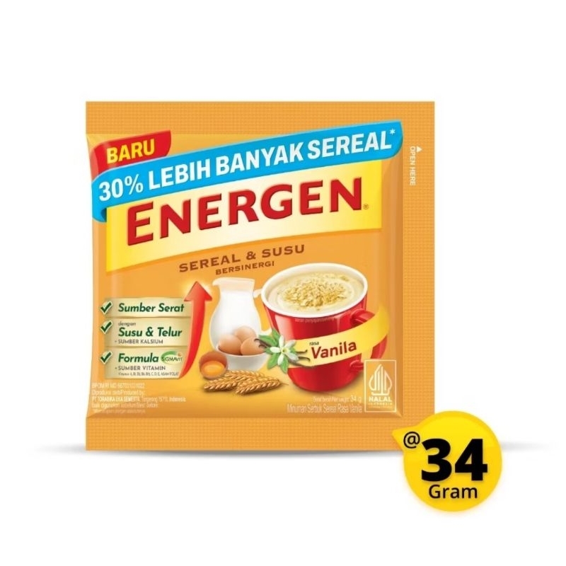 

Energen Varian rasa vanila, coklat, kacang hijau, jahe