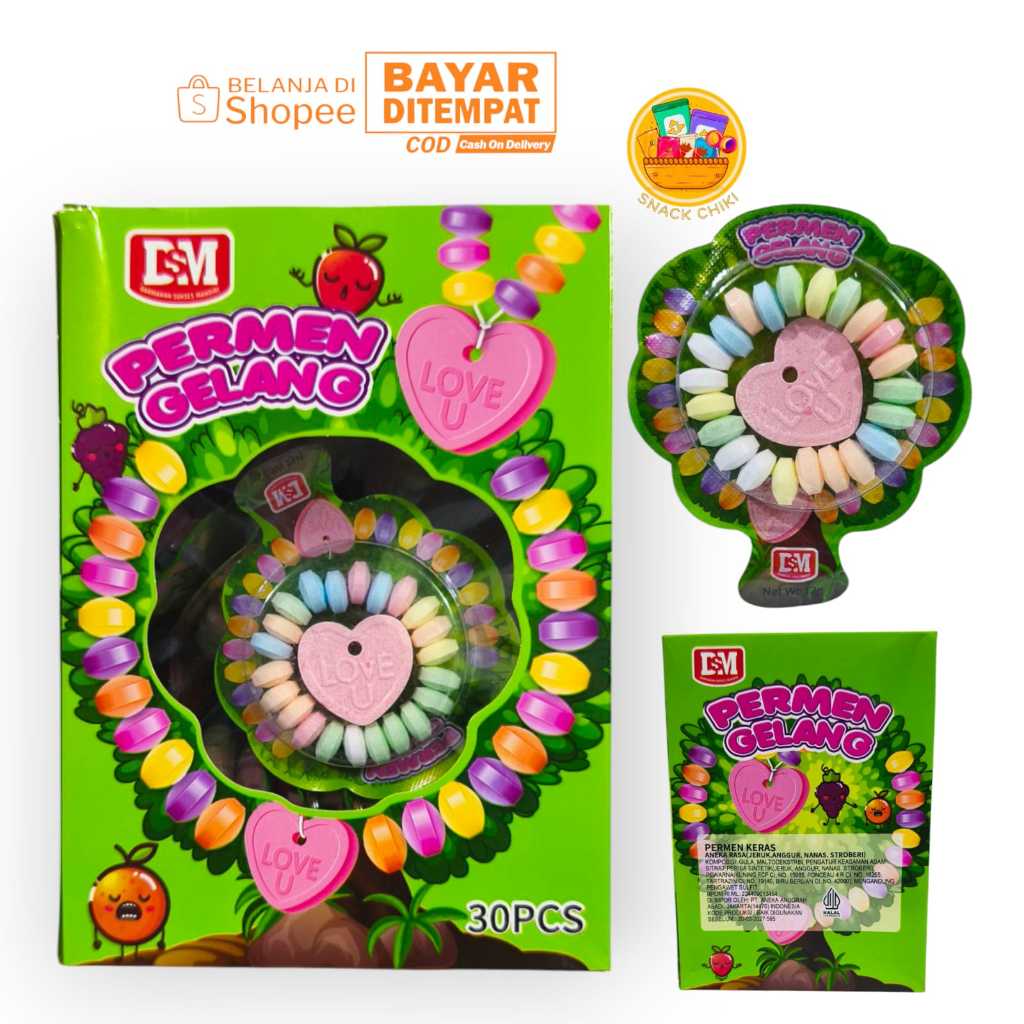 

PERMEN GELANG PERMEN BERBENTUK GELANG VIRAL 1 BOX 30 PCS