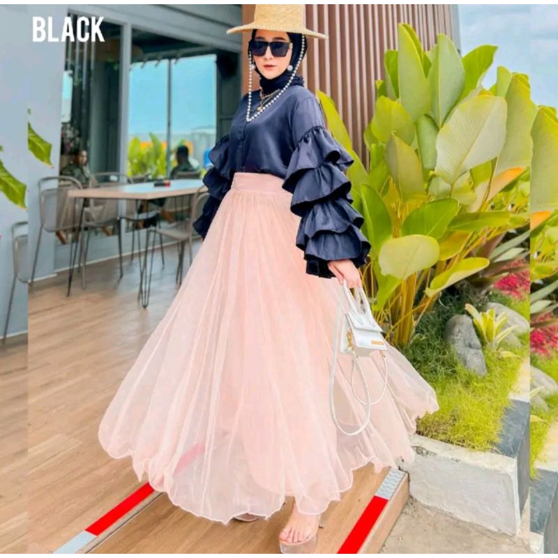 FATMA TOP SUSUN MEWAH ELEGAN KANCING DEPAN BUSUI FRIENDLY BAJU PESTA FORMAL REMAJA MASA KINI KOREA S