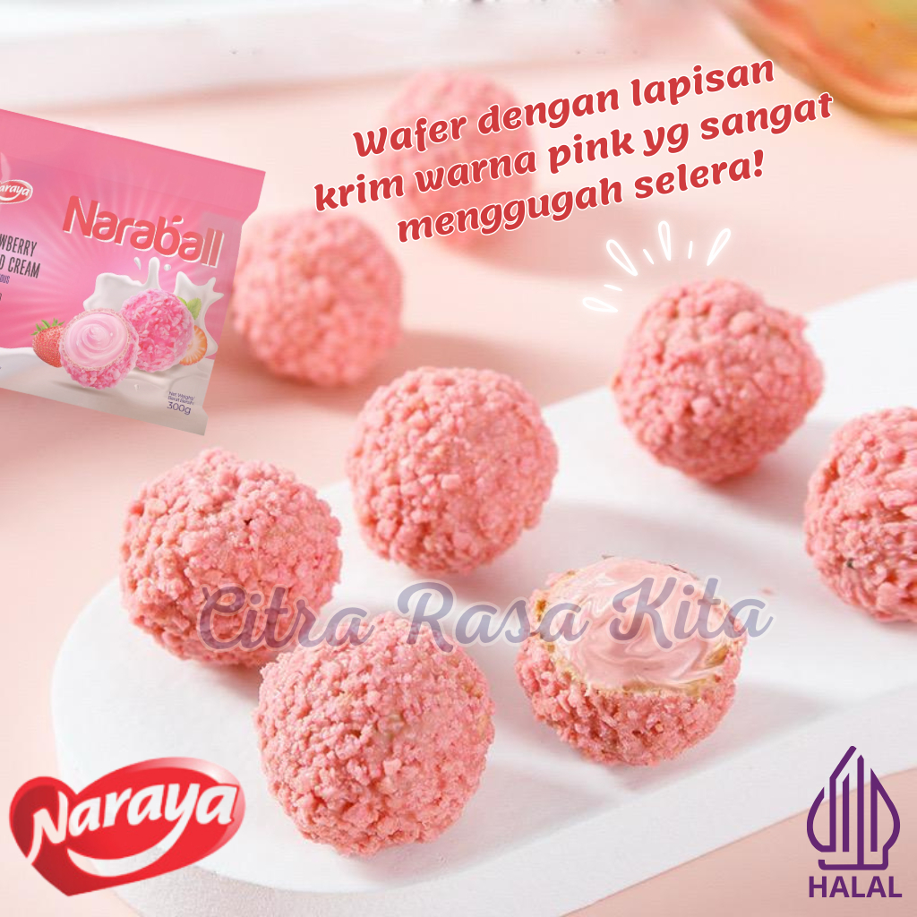 

Classica2106 Halal Naraya Naraball Wafer Melted Cream Rasa Original, Chocolate, Strawberry & Pandan
