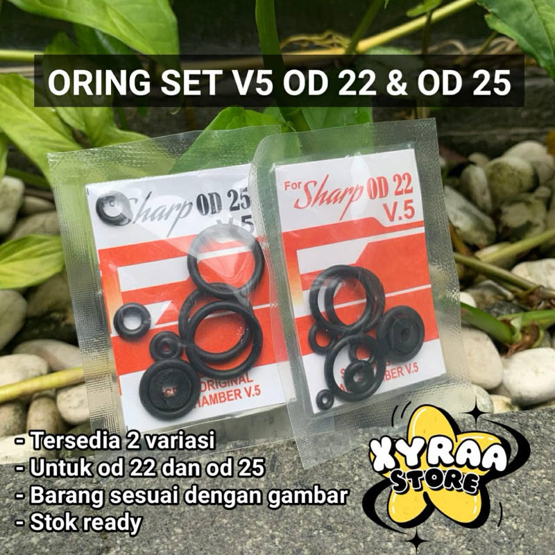Sil set sharp v5 od22 - Oring set sharp od25 - Seal set V5 merah