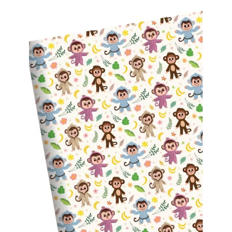 

Kertas Kado Motif MONKEY BANANA Sansan Wawa Sampul Hadiah