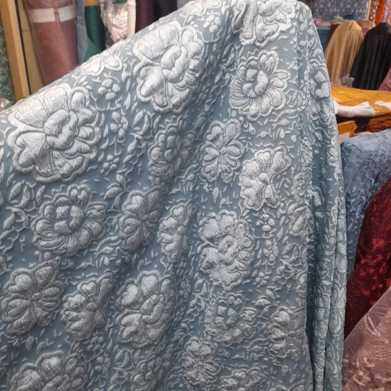 bahan kain jaguar embos/ bahan jaguar gaun