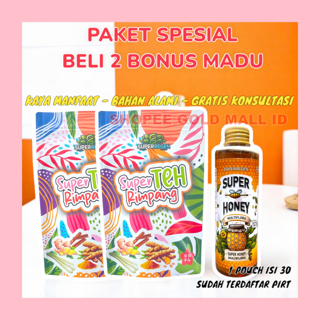 

Teh Rimpang Celup Super teh rimpang Teh Kesehatan Untuk Diet Ala JSR Terbuat Dari Bahan Rempah Alami | Rimpang Super teh rimpang Teh Celup Bahan Alami Herbal Jahe Kunyit Sereh Lengkuas Jamu Instan Original | Paket Hemat 2 Pouch Teh Rimpang Super teh rimpa