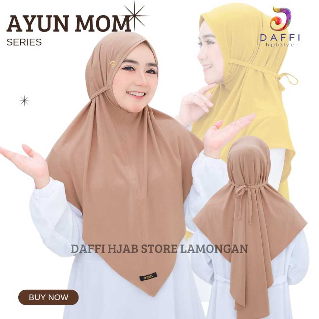 Ayun Daffi Hijab Terbaru 2023 Ori Jilbab Instan Non Ped Tali Belakang Premium Kekinian