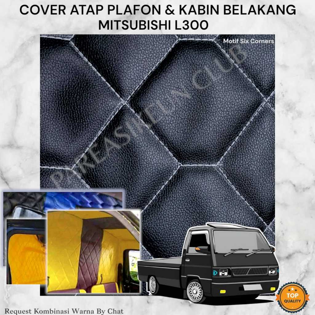 Cover Pelapis Plafon Kabin L300 Mitsubishi Kulit Variasi Interior Aksesoris Motif Corners
