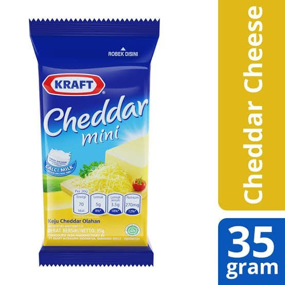 

KEJU KRAFT CHEDDAR MINI 35GR DUS ( 144 PCS )