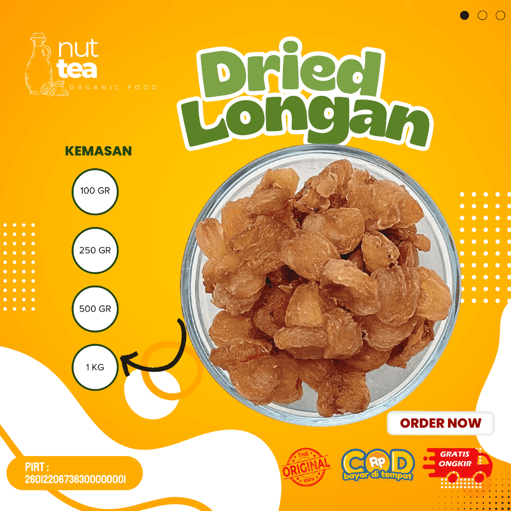 

Dried Longan 1kg - Kelengkeng Kering (Long Yan Rou)