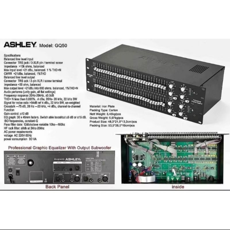 ASHLEY GQ50 | Graphic equalizer | equalizer | Gq50
