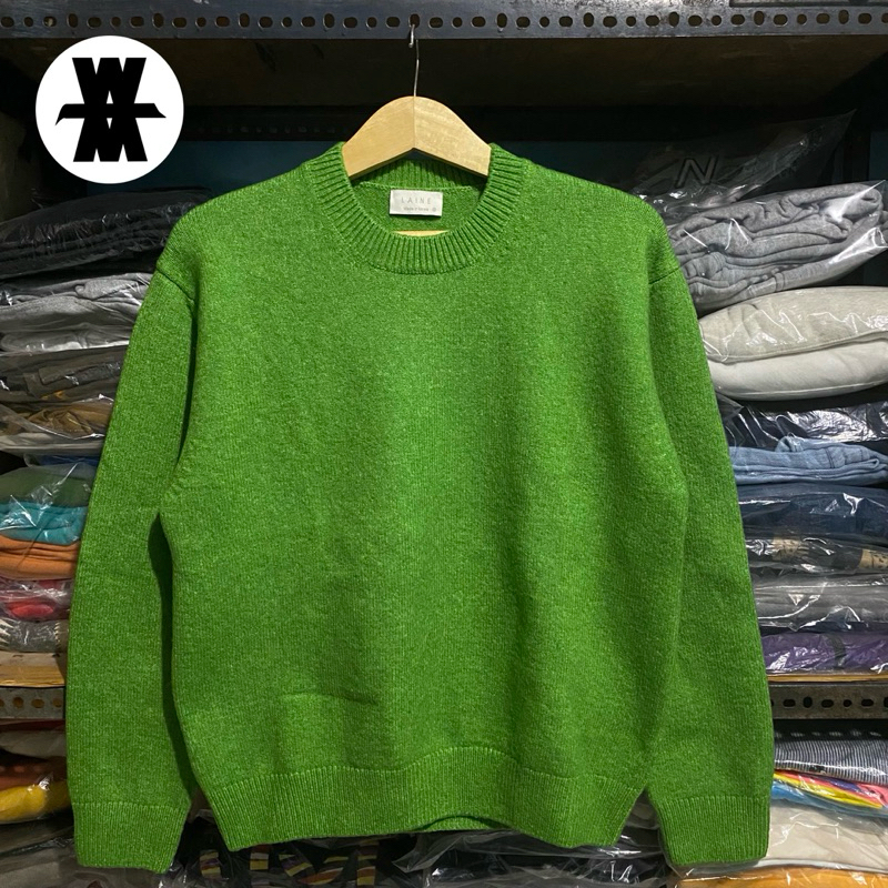 Laine Kr Wool Blend Knit Hijau Size M 61x55