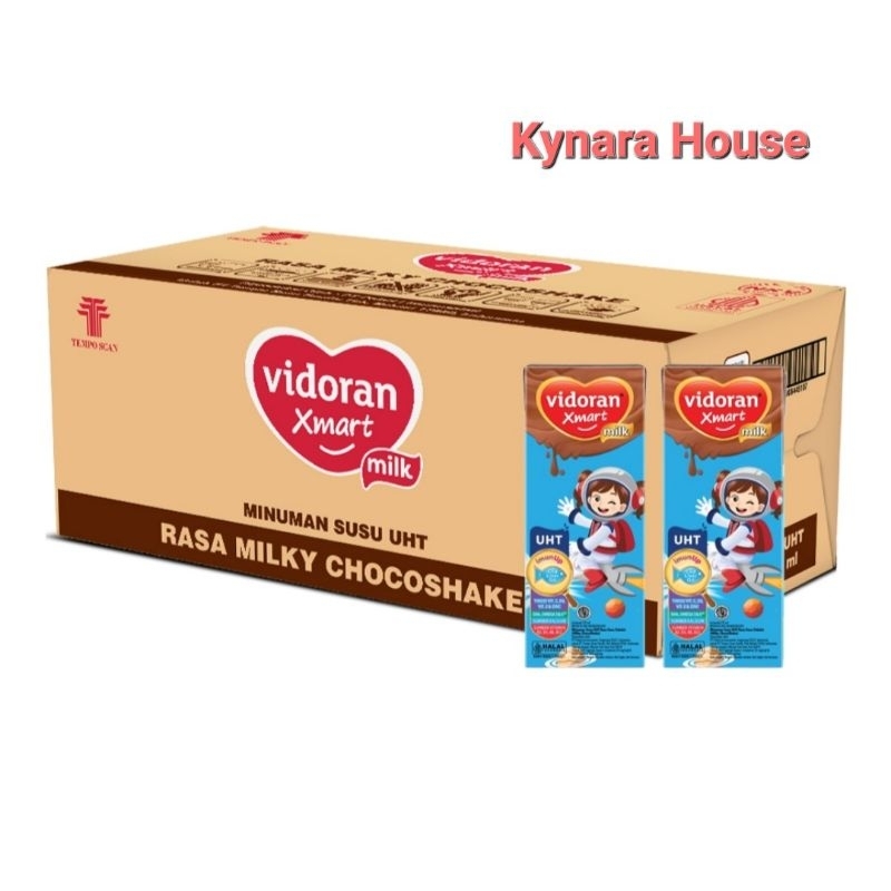 

Vidoran Xmart Kids Susu UHT Cokelat Kotak 24x175ml (Karton)