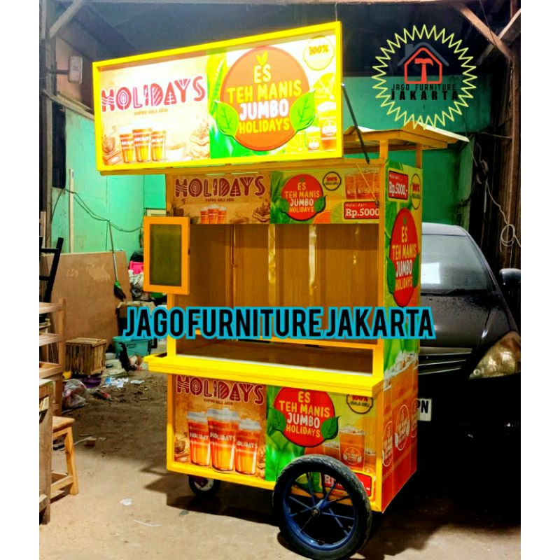 gerobak es teh soli,es teh manis,es teh ijo, es teh wangi