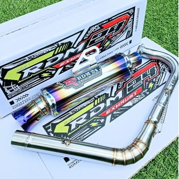 Knalpot Salemba BLUE EDITION Ceklis Jungstyle Original RDM 24 Exhaust Muffler inlet 38 PNP Untuk Aer