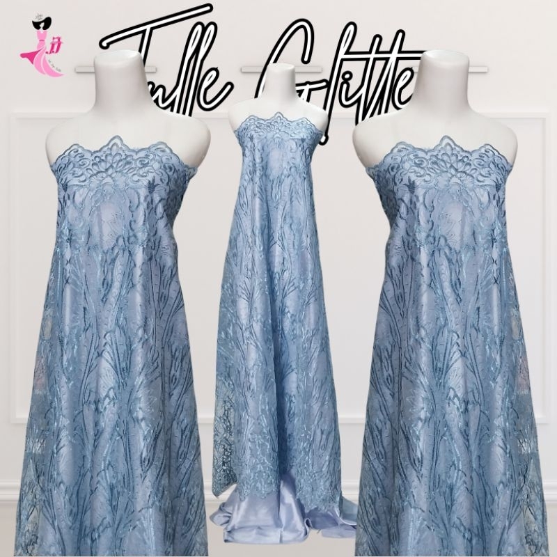 tile glitter denim / tulle glitter / tulle kebaya / tile pakaian kebaya / tile pengantin / tile baju