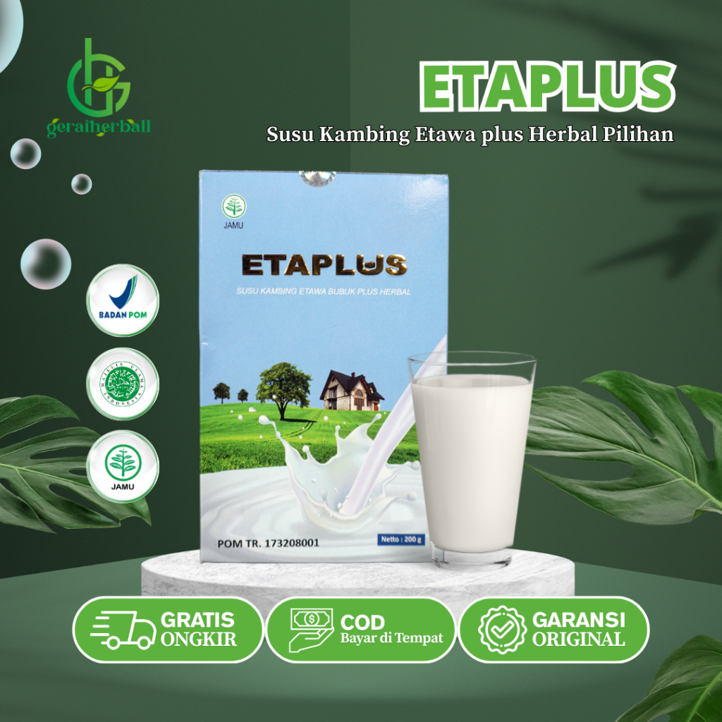 

ETAPLUS | SUSU BUBUK KAMBING ETAWA PLUS HERBAL| SUSU HERBAL PELANCAR ASI ORIGINAL BPOM