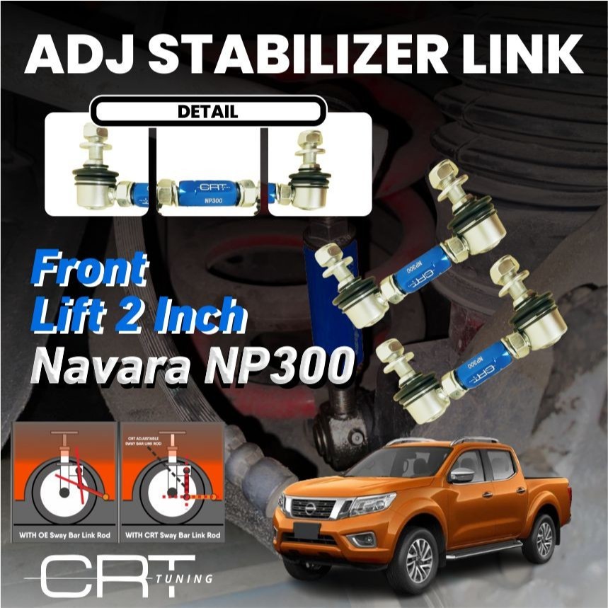 CRT adjustable Front stabilizer LINK STABIL depan Nissan Navara NP300 2015+ TERRA STD - Lift up2"