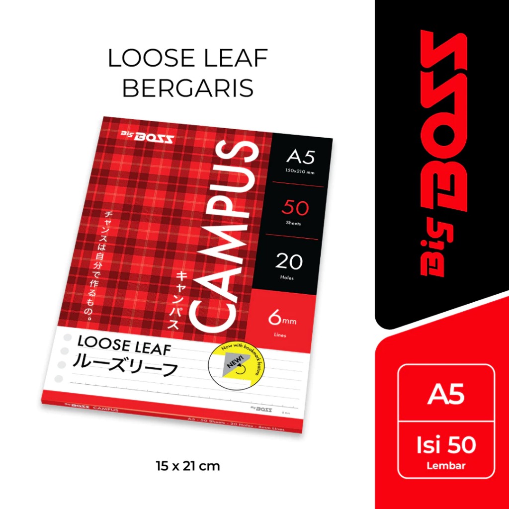 

BigBoss Isi Binder Loose Leaf A5 50 Lembar - Kertas Binder BBO LL 50 A5 - Isi 50 Lembar