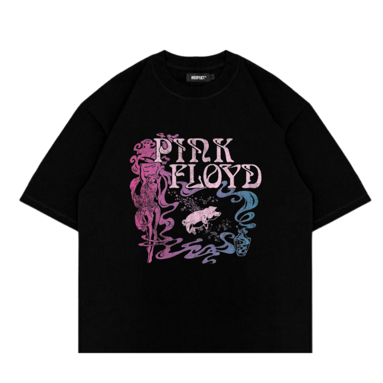 T-Shirt Oversize Boxy Crop Pink Floyd Pria | Atasan Casual Pria Simpel Lengan Pendek | Kaos Dstro Un