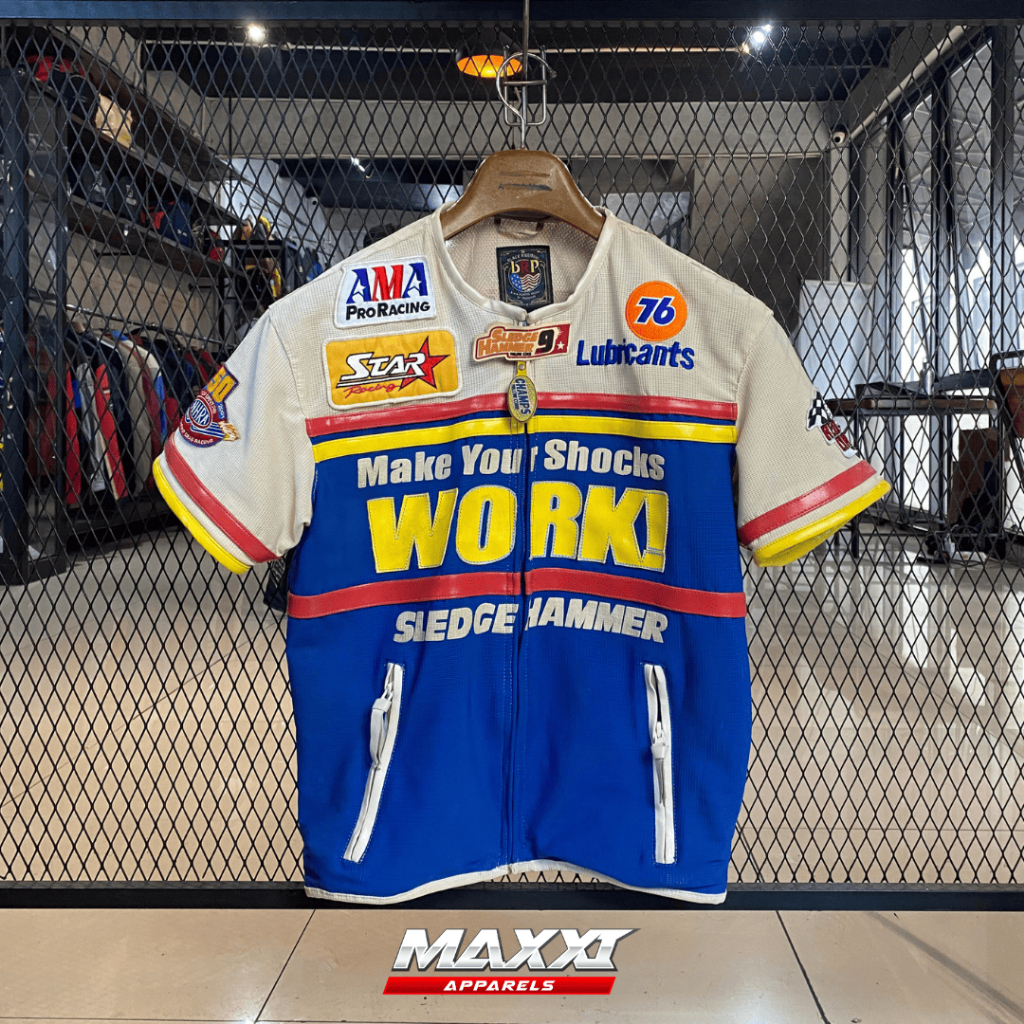 Jaket Motor Yellow Corn | Lubricants 76 Blue short slevee | BB (59kg-63kg) | Original Yellow Corn Ja