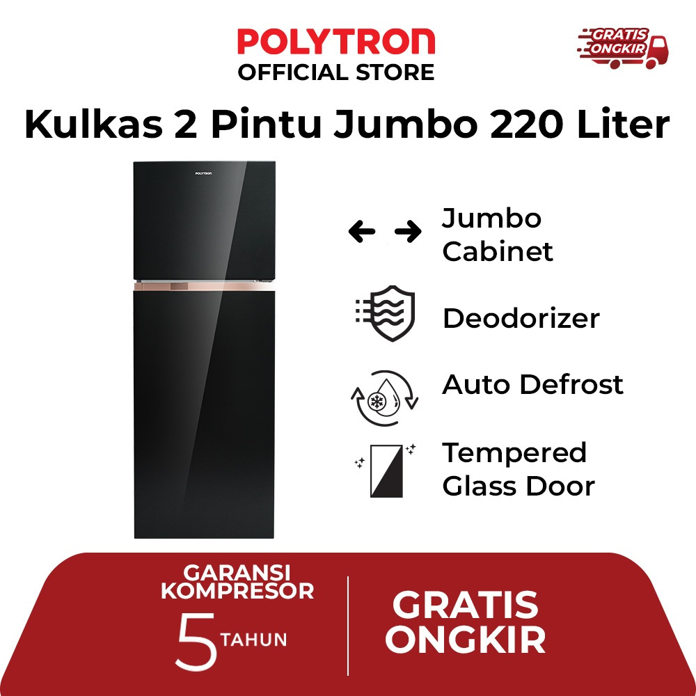 KULKAS POLYTRON 2 PINTU PRW-25MNX / PRW 25 MNX