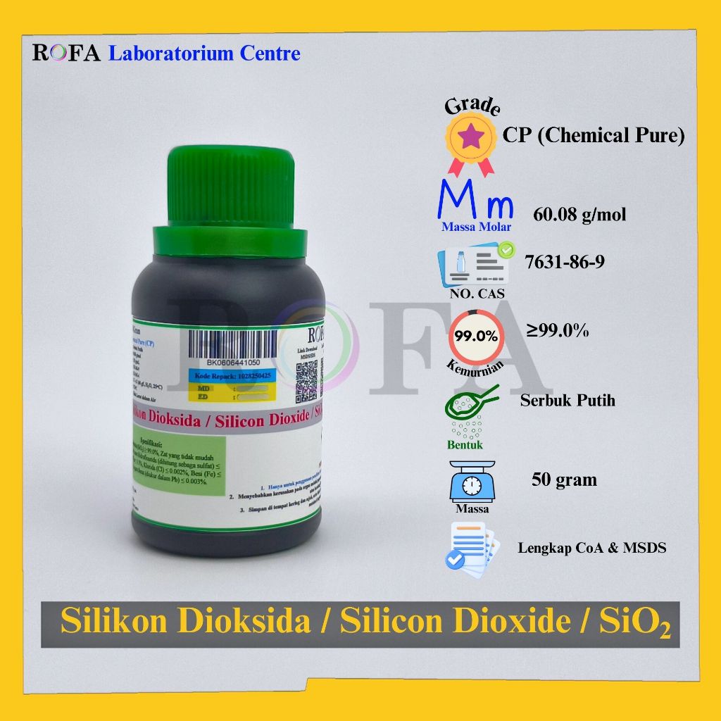 Silikon Dioksida / Silicon Dioxide / Silica / Silica Sand / SiO2 CP 50 Gram
