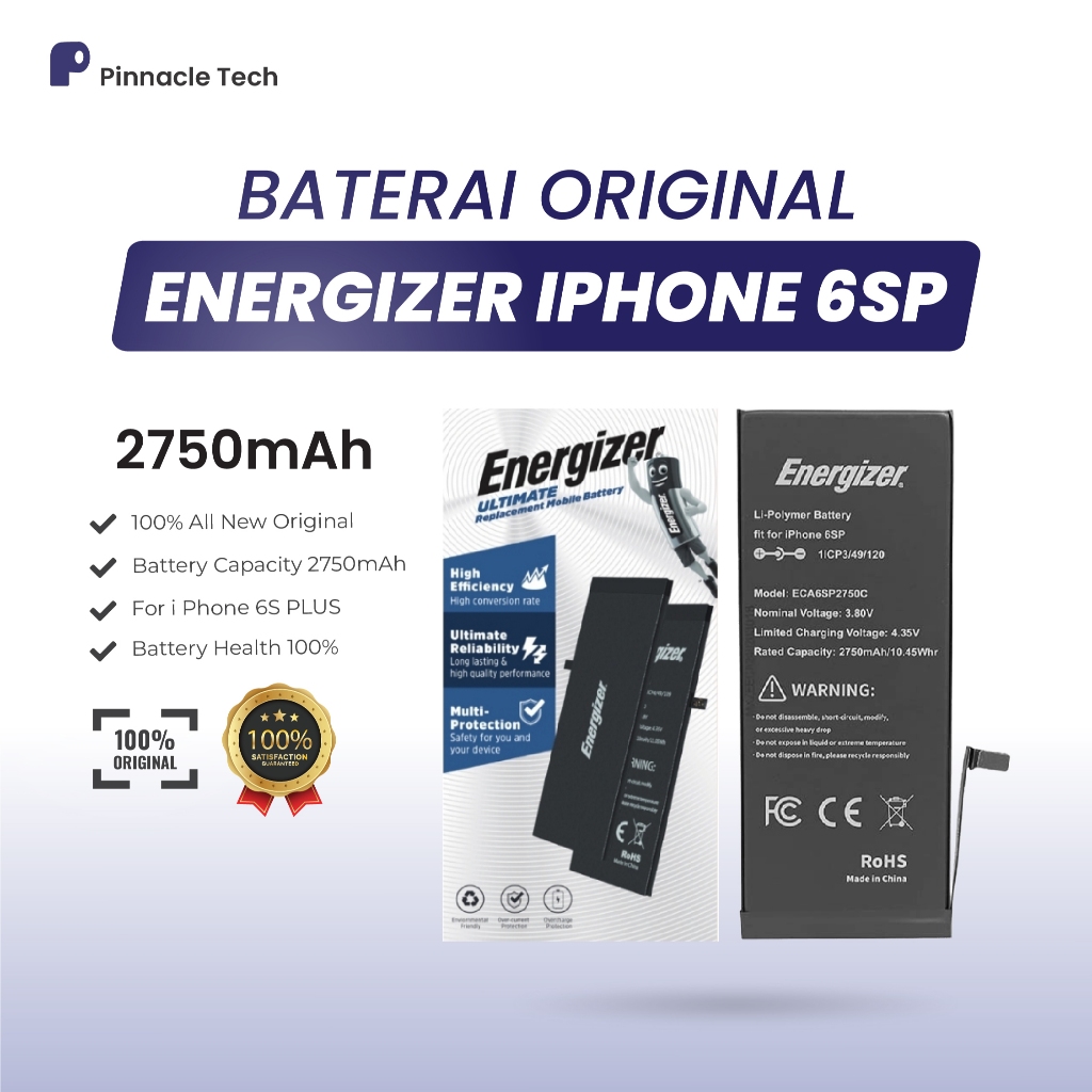 Energizer Battery Baterai Batre Baterei Batrei iPhone 6SP Plus Original