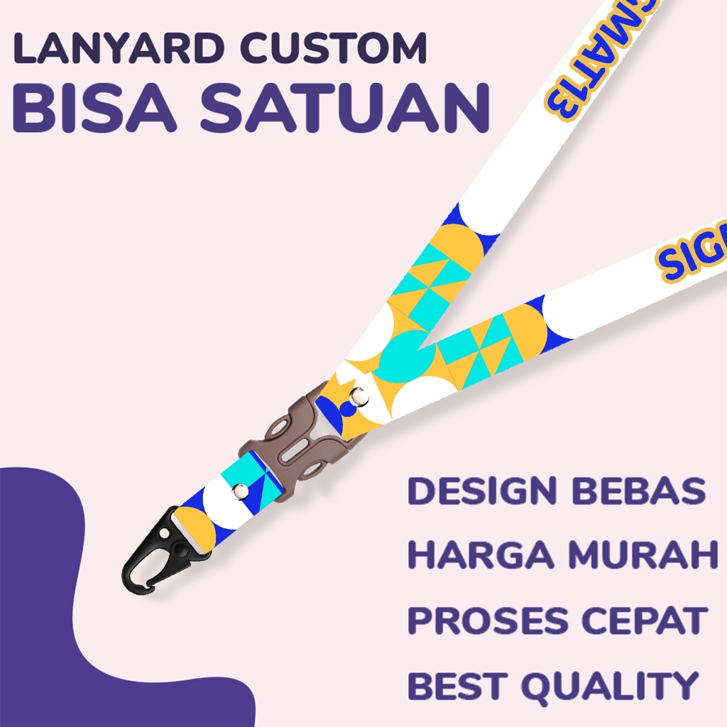 

[CUSTOM SATUAN] Custom Lanyard Printing full design 2 sisi lebar ukuran 2 cm satuan murah - Sigmat13
