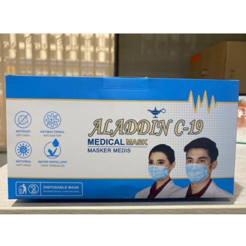 Masker Medis Aladdin C-19 Medical Mask (isi 10 pcs masker)