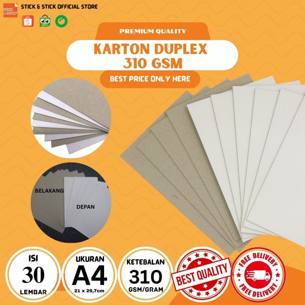 

Karton Duplex 310 gsm A4 Isi 30 Lbr Premium Quality