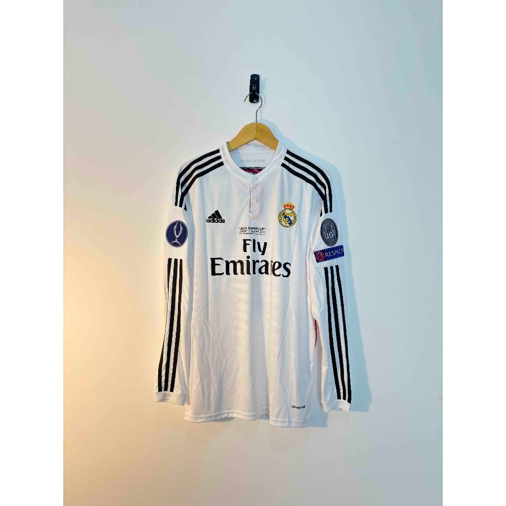 Jersey Retro Rare Real Madrid Home 2014/2015 Long Sleeve UEFA Super Cup 2014 RONALDO