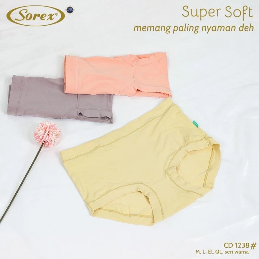 PROMO [ 6pc ] CD Sorex 1238 | Sorex Celana Dalam Wanita Basic Midi Super Soft CD Sorex 1238