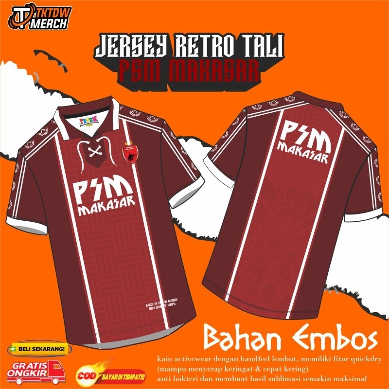 JERSEY SUPORTER ( PSM MAKASSAR ) RETRO TALI