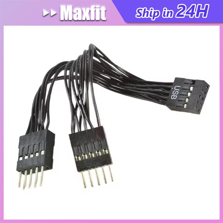 Kabel Y Splitter 1:2 USB Header  1 Female to 2 Male | Kabel USB Front Header Extension 9 Pin