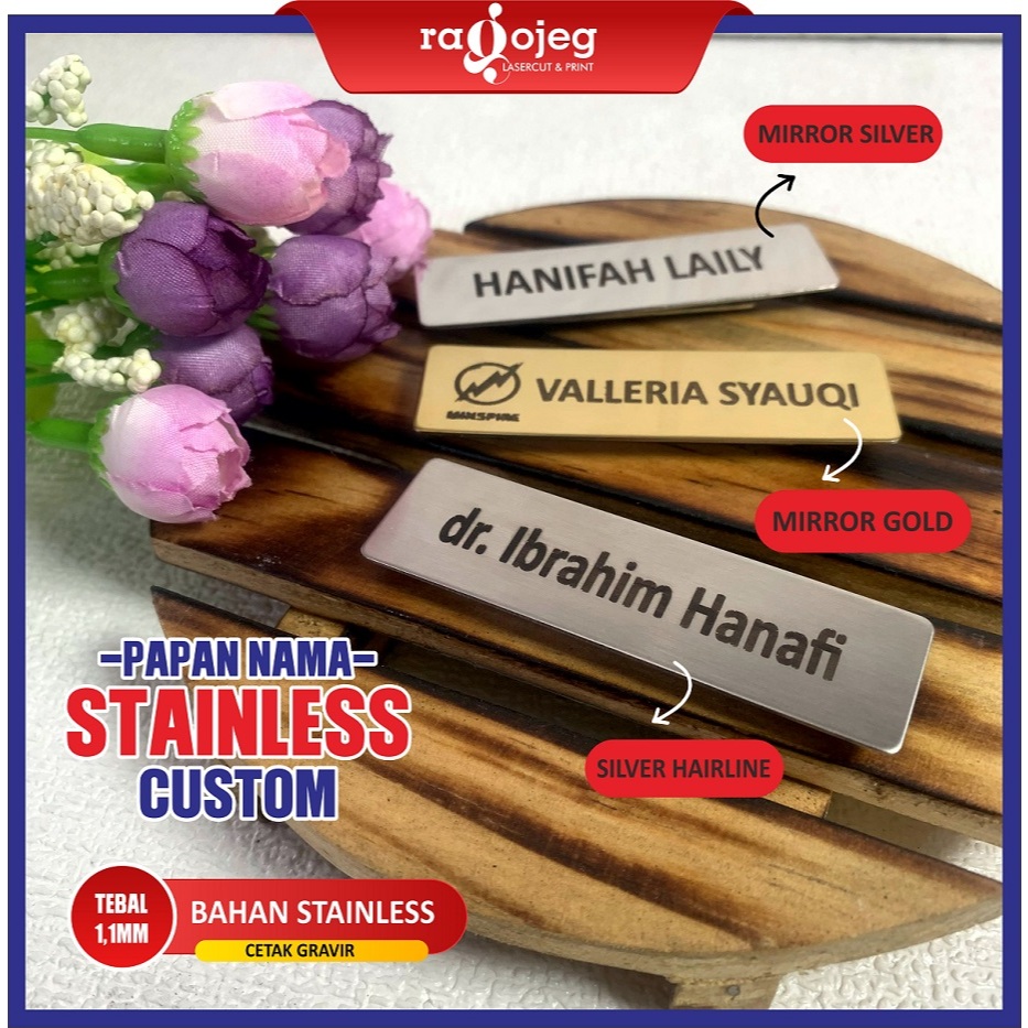 

NAME TAG NAMA DADA STAINLESS TEBAL MAGNET