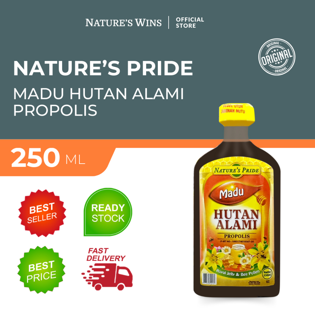 

NATURE'S PRIDE MADU HUTAN ALAMI 250 ml & 650ml - PROPOLIS - ROYAL JELLY - BEE POLLEN