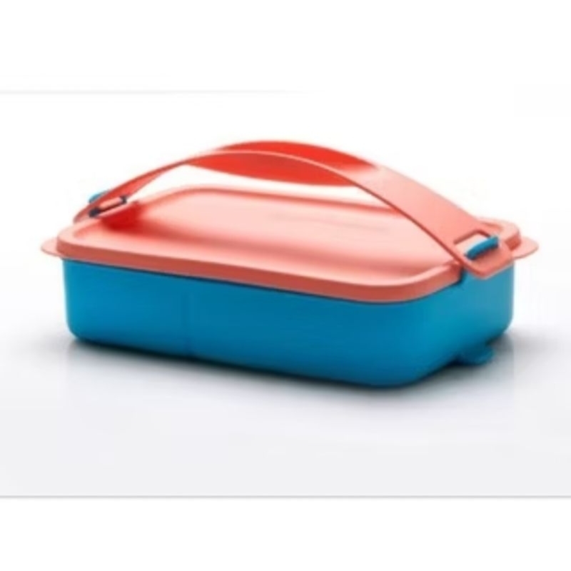 Tupperware Small Click To Go rantang plastik 1 susun sekat tempat sayur wadah nasi piknik rectangula