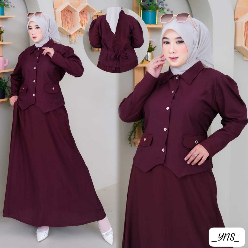 Setelan Rok Wanita Kekinian Set Fashion Muslim Set Blazer Wanita Korean Style