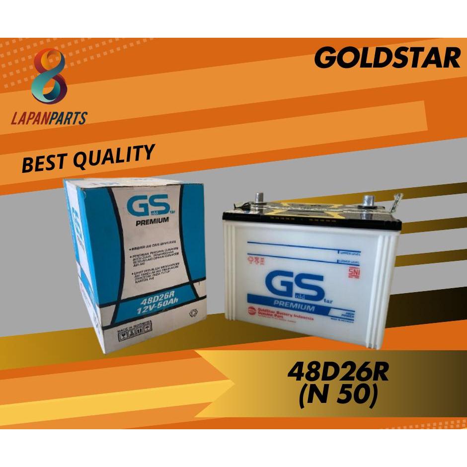 Aki Mobil Serena Terrano Bergaransi , Merk :  GOLD STAR N-50