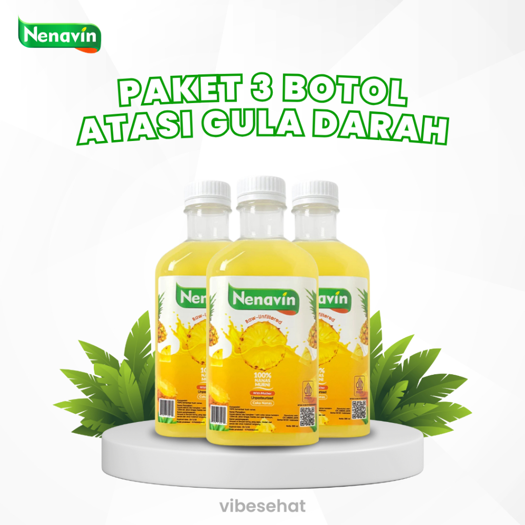 

Paket 3 Botol Nenavin Cuka Nanas – Bantu Atasi Diabetes & Jaga Gula Darah Tetap Stabil