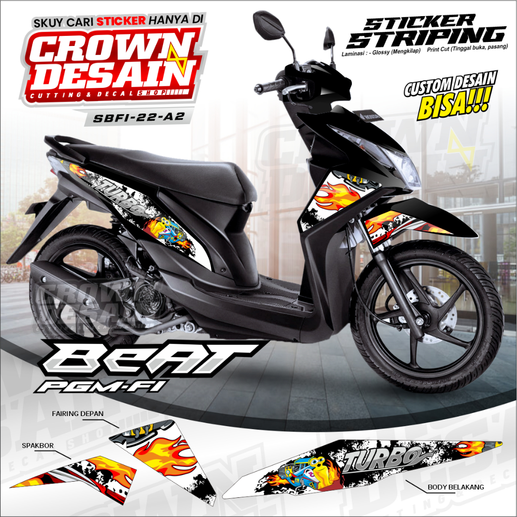Stiker Striping Honda Beat FI Variasi Stiker, Striping Beat Fi, Custom Desain, Stiker Striping Beat 