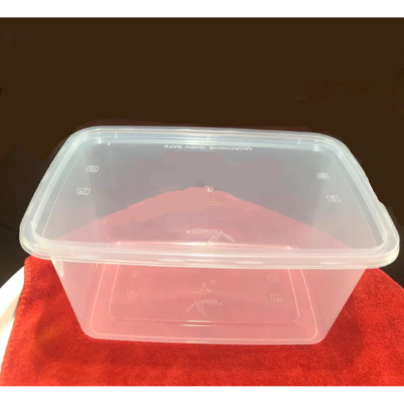 [Per 3 pcs] Thinwall 2000ml Persegi Panjang - Rectangle / Kotak Makan Plastik | KHUSUS GOJEK
