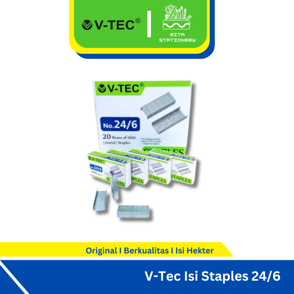 

V Tec Nieces No24/6 Ii V-tec Isi Staples 24/6